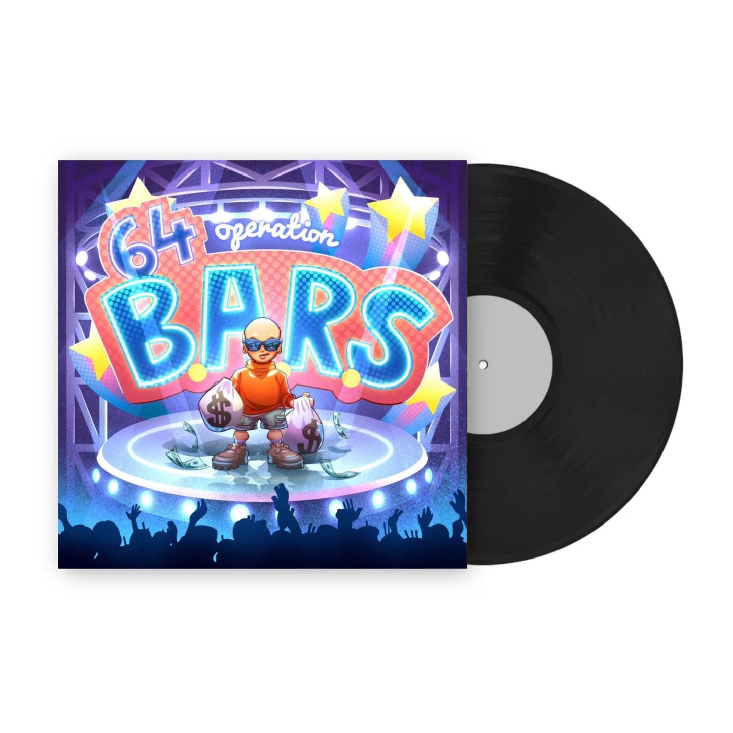 RRapper Atom Bomb, Operation: 64 B.A.R.S vinyl recording provides excellent sound quality in a collectors item thats sure to provide some of the best music available for purchase at bombapparel.com  Shop Bomb Apparel now and add the album to your song collection today.