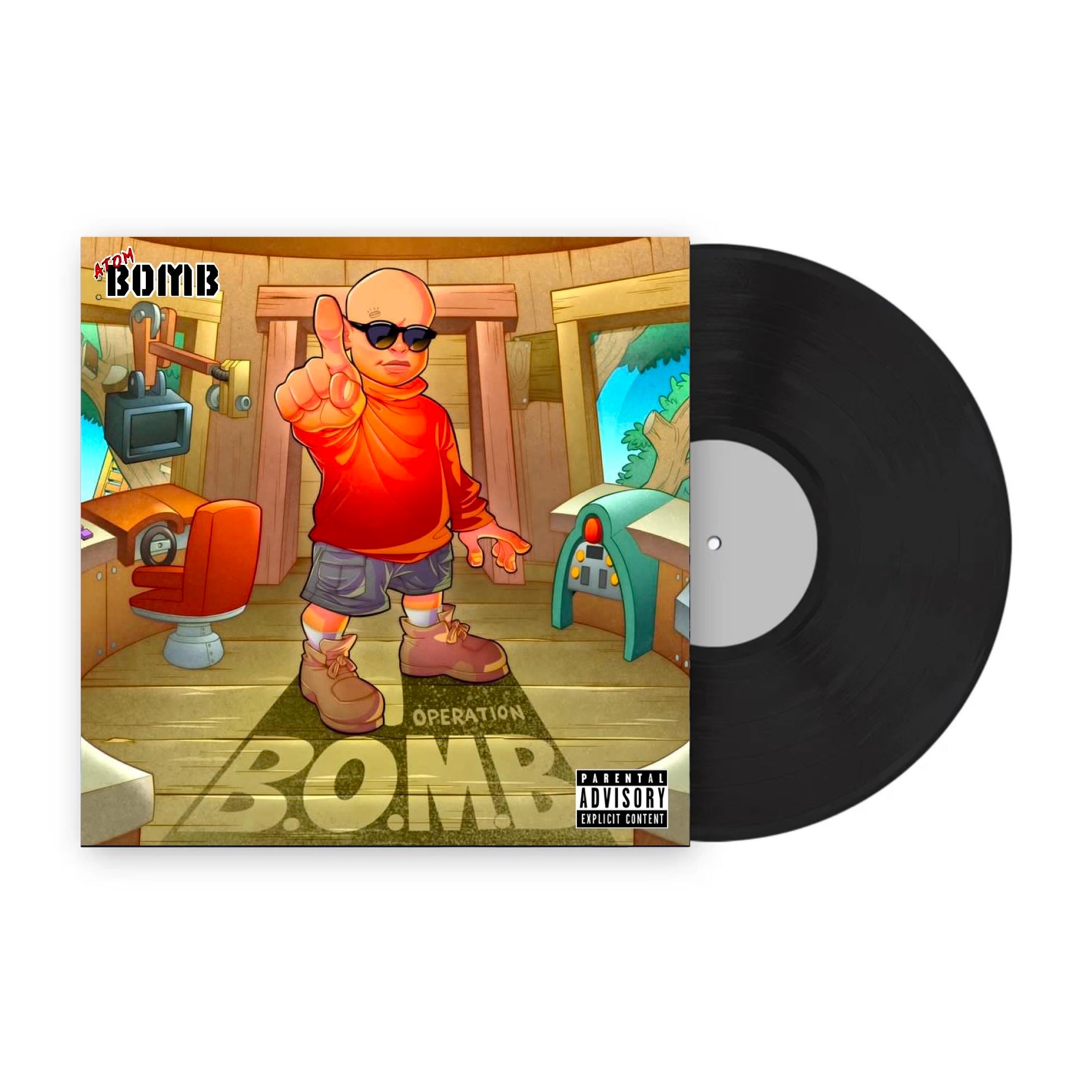 Rapper Atom Bomb, Operation: Bomb vinyl recording provides excellent sound quality in a collectors item thats sure to provide some of the best music available for  purchase. Shop Bomb Apparel now and add to your song collection today.