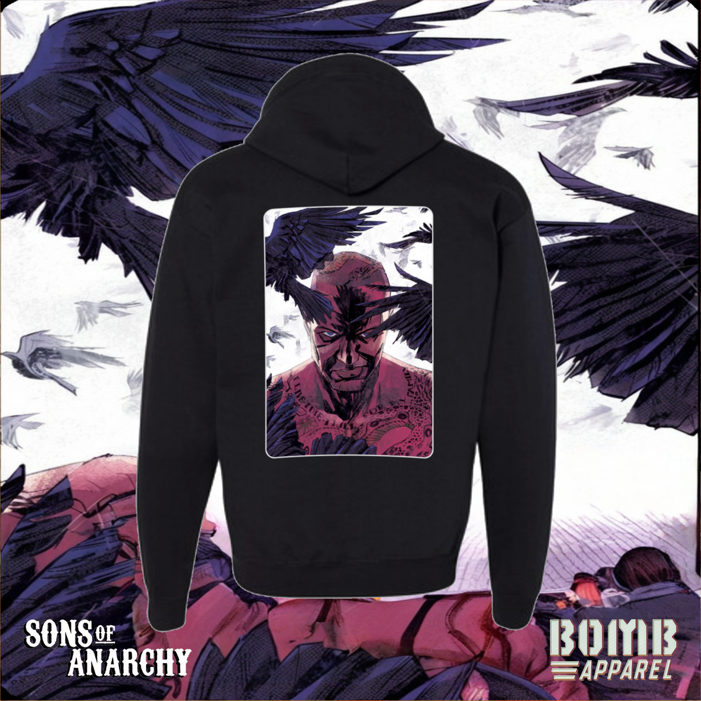 Sons Of Anarchy Crew (Happy) Fleece Zip-Up Hoodie by Bomb Apparel™