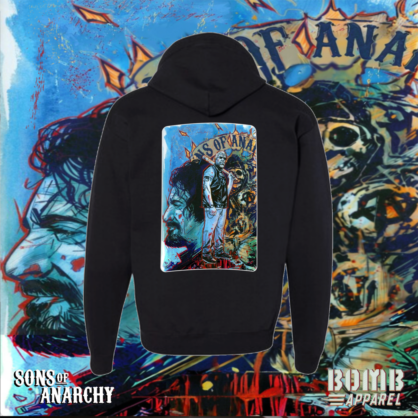 Sons Of Anarchy Crew (Clay) Fleece Zip-Up Hoodie by Bomb Apparel™