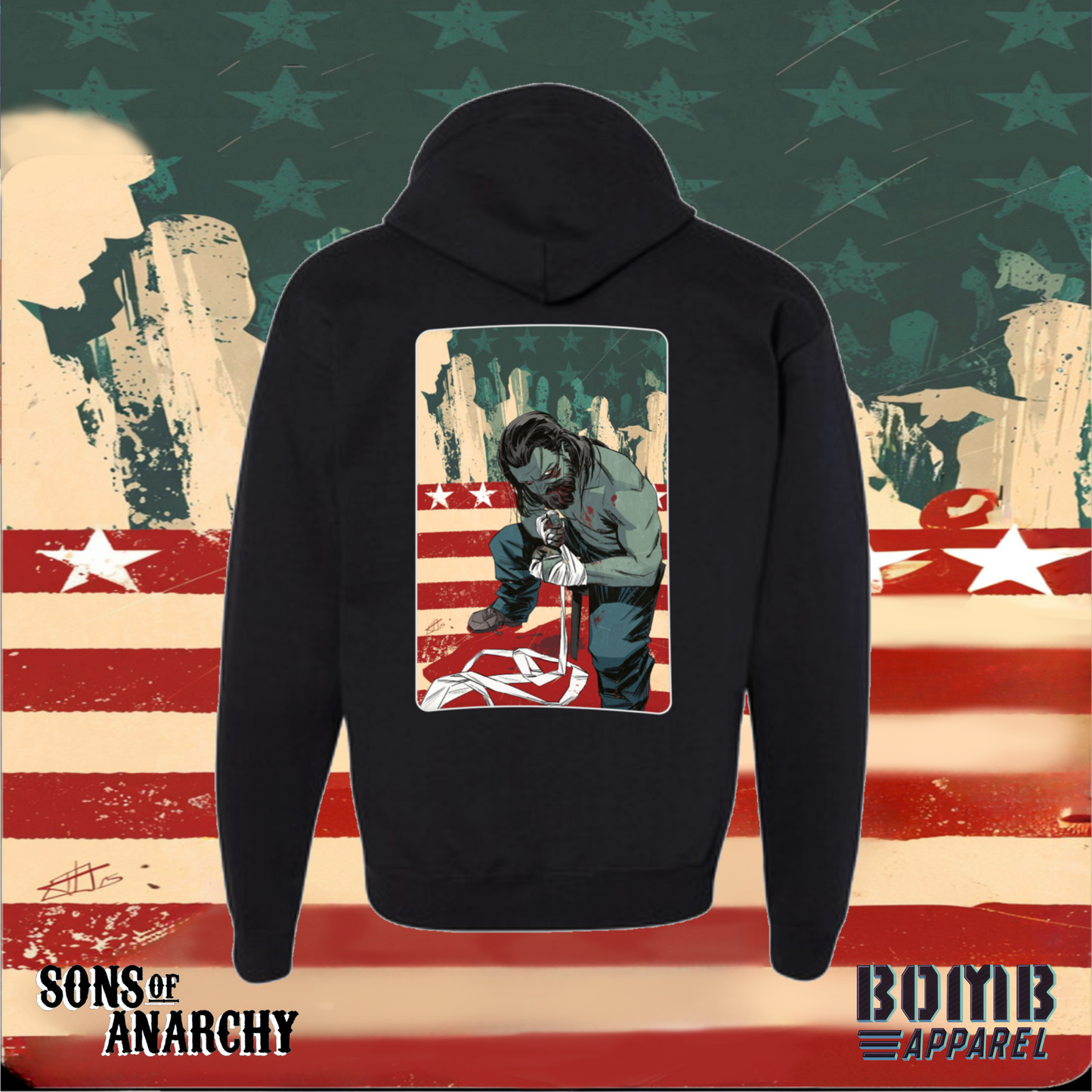 Sons Of Anarchy Crew (Opie) Fleece Zip-Up Hoodie by Bomb Apparel™