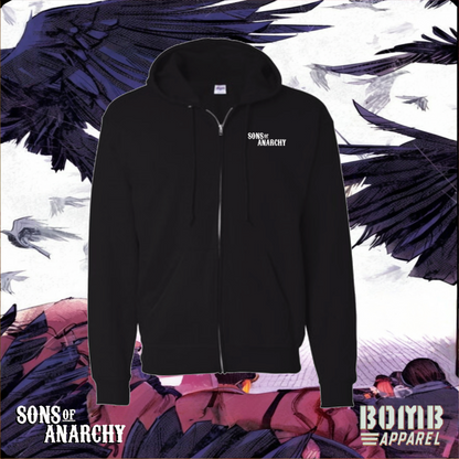 Sons Of Anarchy Crew (Happy) Fleece Zip-Up Hoodie by Bomb Apparel™