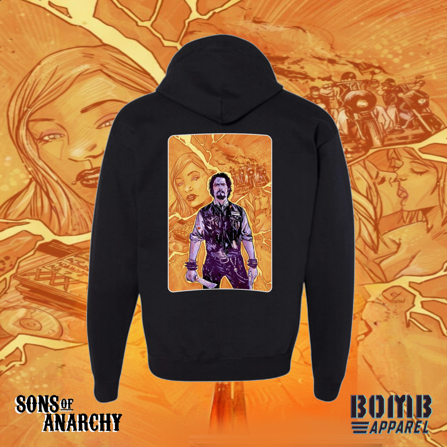 Sons Of Anarchy Crew (Tig) Fleece Zip-Up Hoodie by Bomb Apparel™