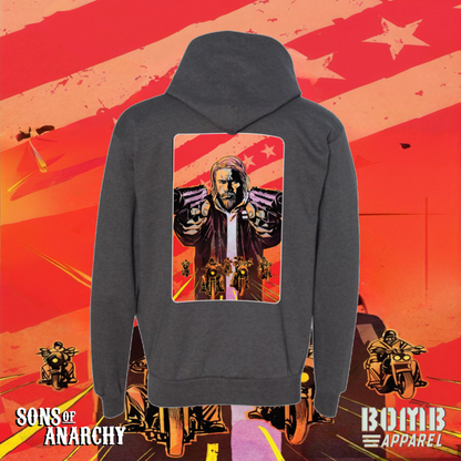 Sons Of Anarchy (Duel) Fleece Charcoal Hoodie by Bomb Apparel™