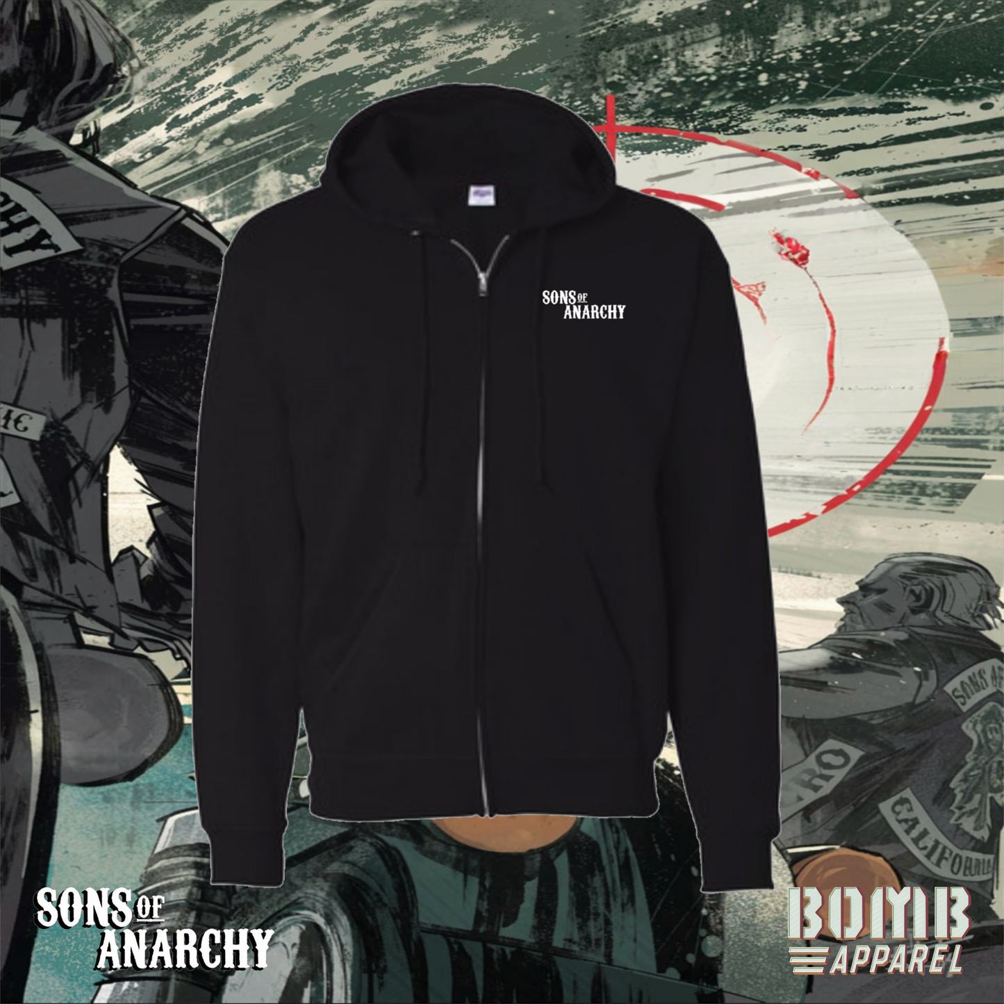 Sons Of Anarchy Crew (Juice) Fleece Zip-Up Hoodie by Bomb Apparel™